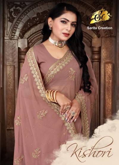 Kishori Vol 1 By Sarita Creation Fancy Stone Work Partywear Sarees